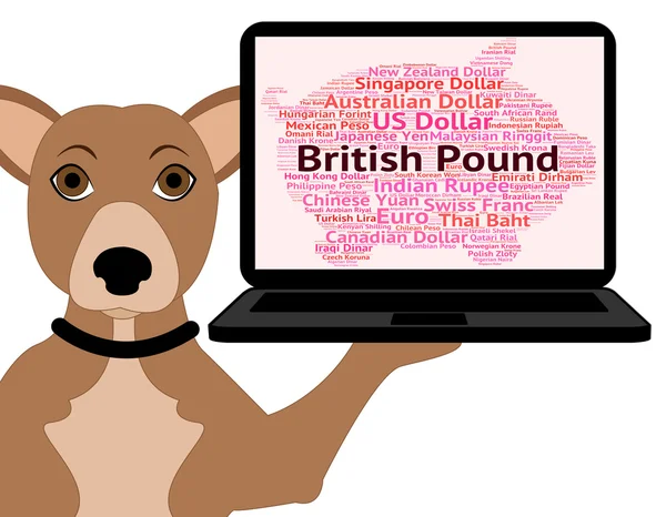British Pound Shows Currency Exchange And Broker — Stock Photo, Image