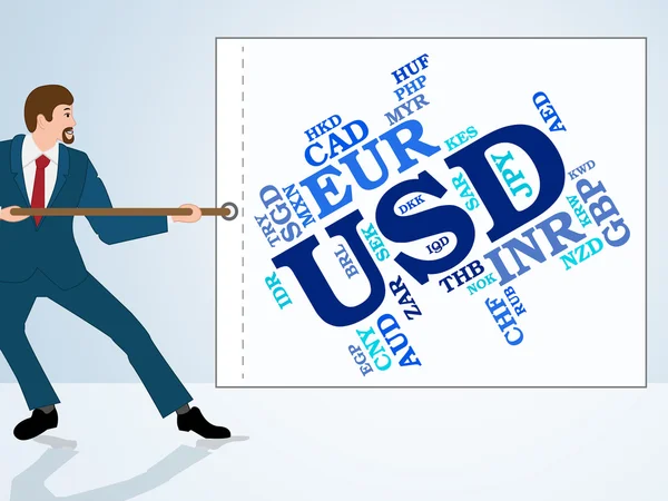 Usd Currency Means United States Dollar And Currencies — Stock Photo, Image