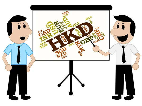 Hkd Currency Means Hong Kong Dollar And Currencies — Stock Photo, Image