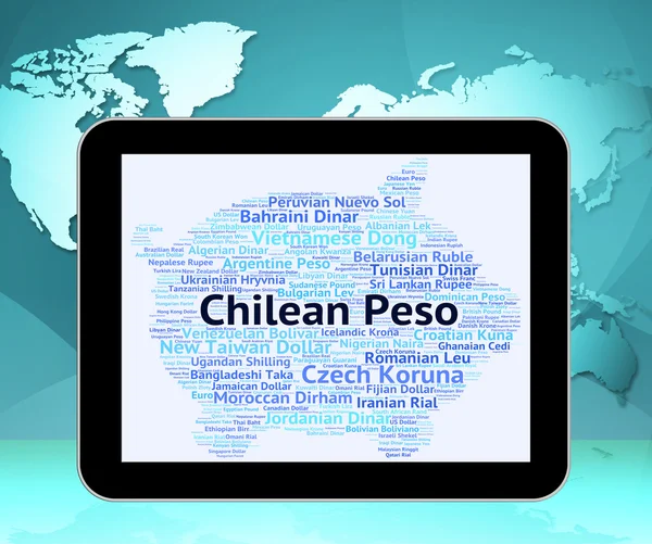 Chilean Peso Represents Foreign Currency And Banknote — Stock Photo, Image