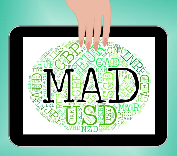 Mad Currency Means Worldwide Trading And Currencies — Stock Photo, Image