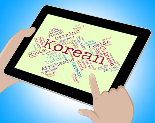 Korean Language Shows Lingo Text And Speech — Stock Photo, Image