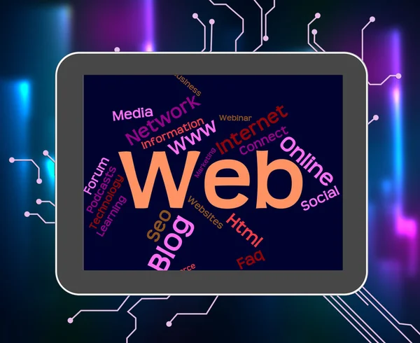 Web Word Represents Website Text And Online — Stock Photo, Image