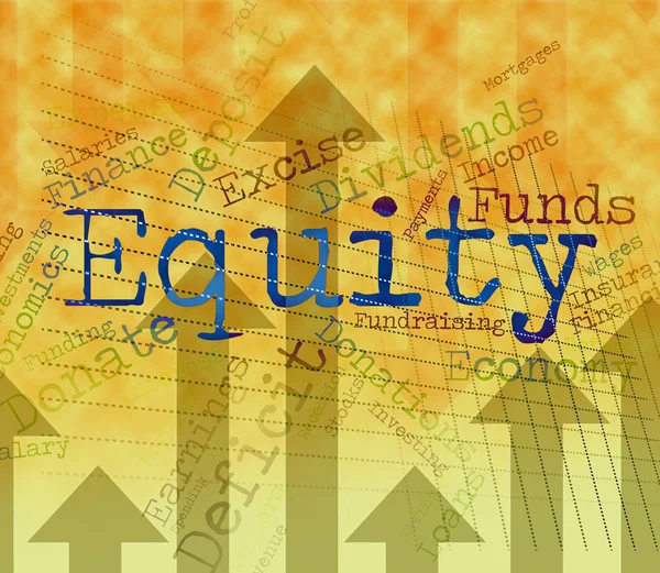 "Equity" Word toont tekst rijkdom en activa — Stockfoto