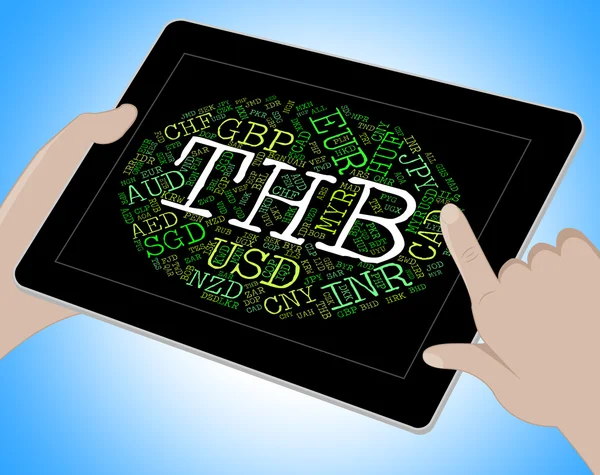 Thb Currency Represents Thai Baht And Coinage — Stock Photo, Image