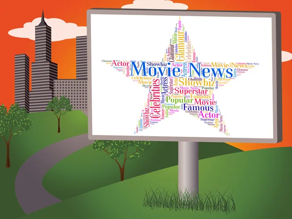 Movie News Represents Hollywood Movies And Cinemas — Stock Photo, Image