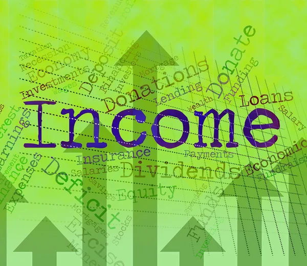 Income Word Represents Wages Salary And Wage — Stock Photo, Image