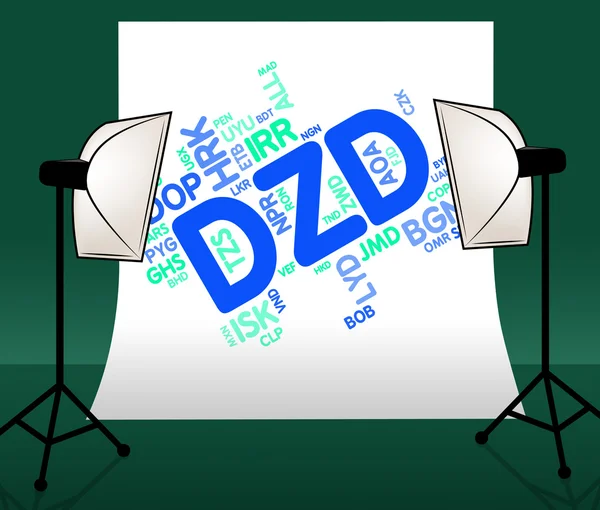 Dzd Currency Indicates Forex Trading And Algeria — Stock Photo, Image