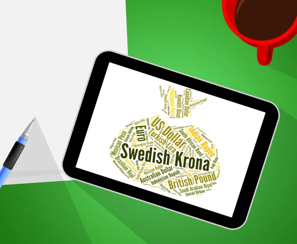 Swedish Krona Indicates Forex Trading And Coinage — Stock Photo, Image