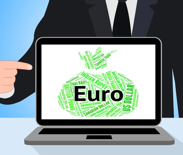 Euro Currency Shows Forex Trading And Coin — Stock Photo, Image