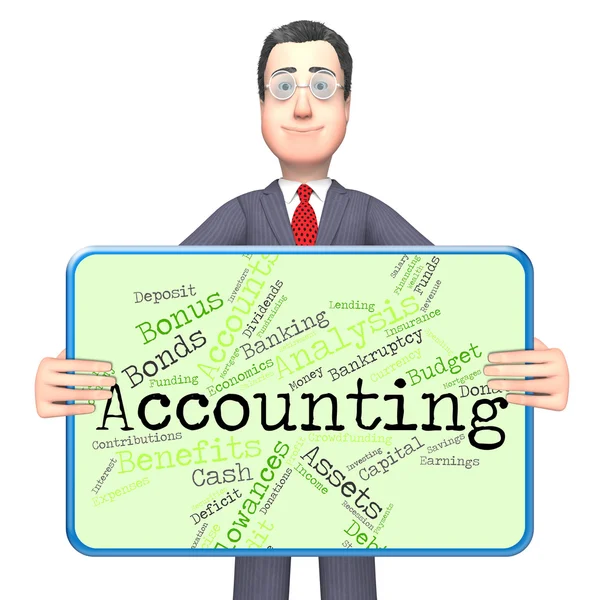 Accounting Words Indicates Balancing The Books And Accountant — Stock Photo, Image
