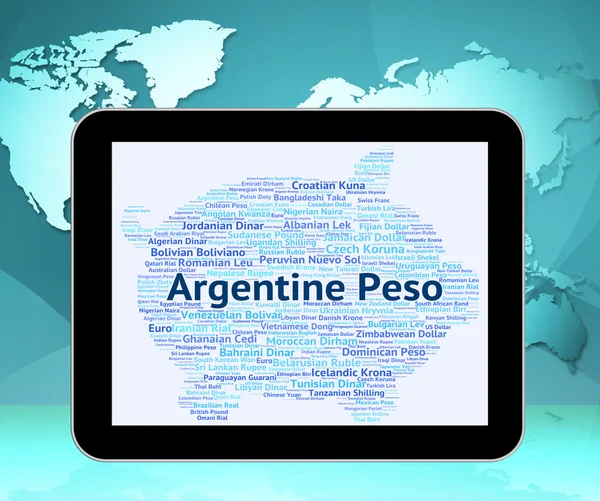 Argentine Peso Shows Worldwide Trading And Argentina — Stock Photo, Image