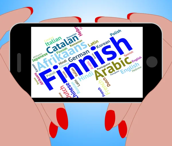 芬兰语意味着 Lingo Wordcloud 和翻译 — 图库照片