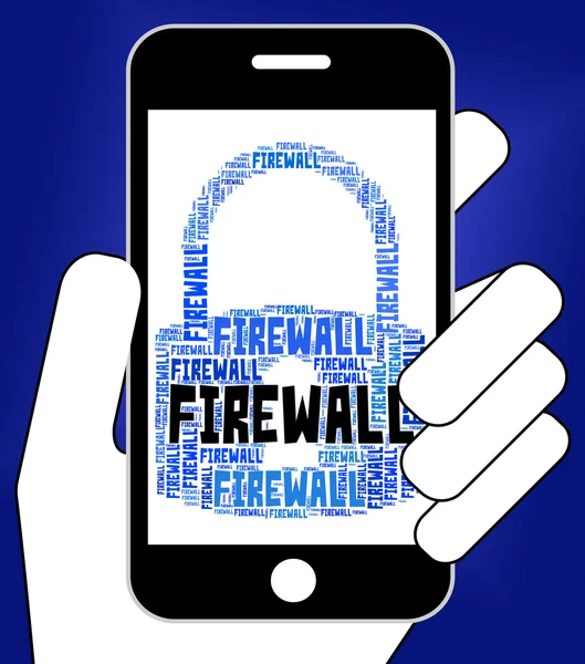 Firewall Lock indica que no hay acceso y defensa —  Fotos de Stock