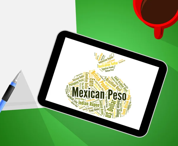 Mexikói Peso eszközök átváltási árfolyam és -bankjegyeket — Stock Fotó
