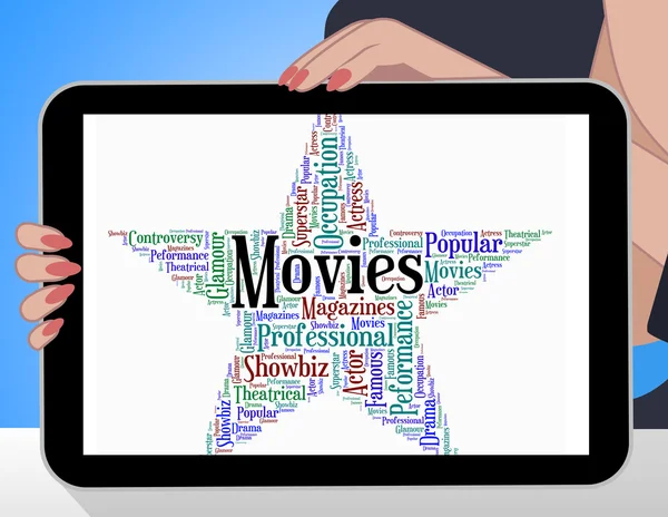 Movies Star Indicates Motion Picture And Film — Stock Photo, Image