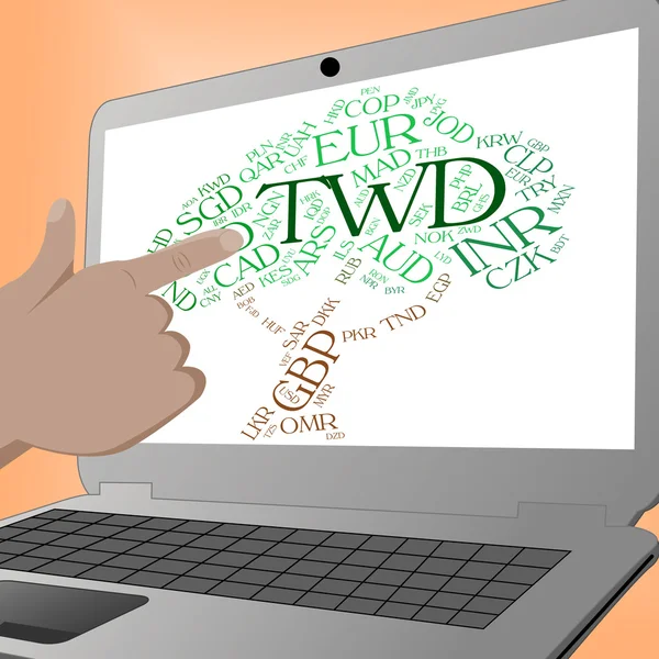 Twd word zeigt neue Taiwan-Dollar und Wechselkurs — Stockfoto