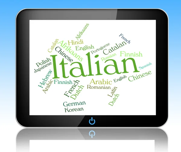 Italian Language Shows Lingo Translate And International — Stock Photo, Image
