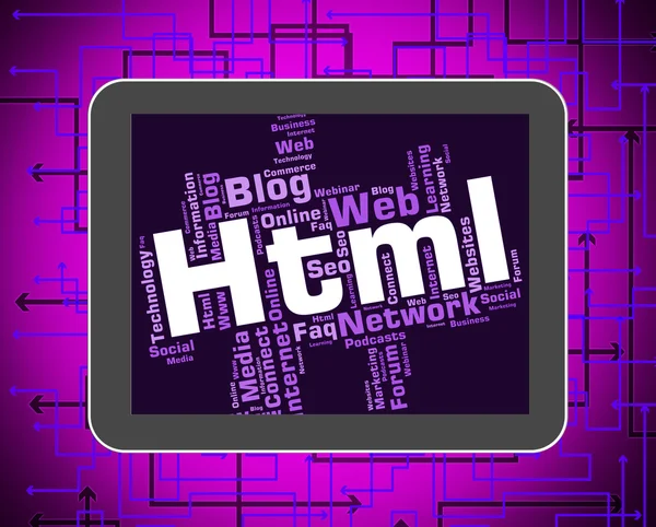 HTML Word označuje jazyk HTML a Web — Stock fotografie