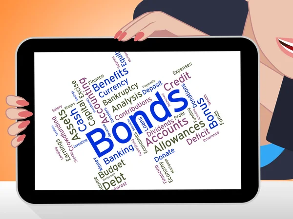 Palabra de bonos significa obligación financiera y atrasos —  Fotos de Stock