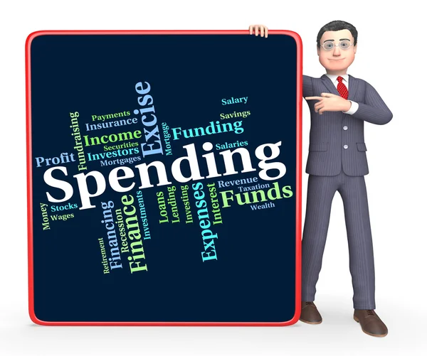 Spending Word Indicates Words Buying And Text — Stock Photo, Image