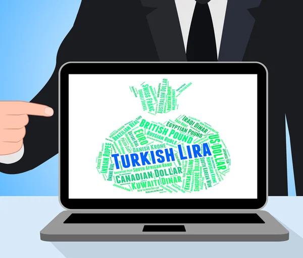 Turkish Lira Means Worldwide Trading and Exchange — стоковое фото