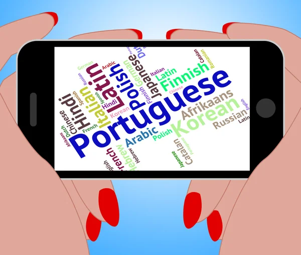 Portugiesische Sprache steht für portugiesische Kommunikation und Dialekte — Stockfoto