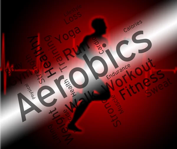 Aerobik szavak eszközök kidolgozása és a testmozgás — Stock Fotó