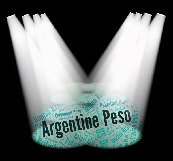 Argentine Peso Indicates Worldwide Trading And Coin — Stock Photo, Image