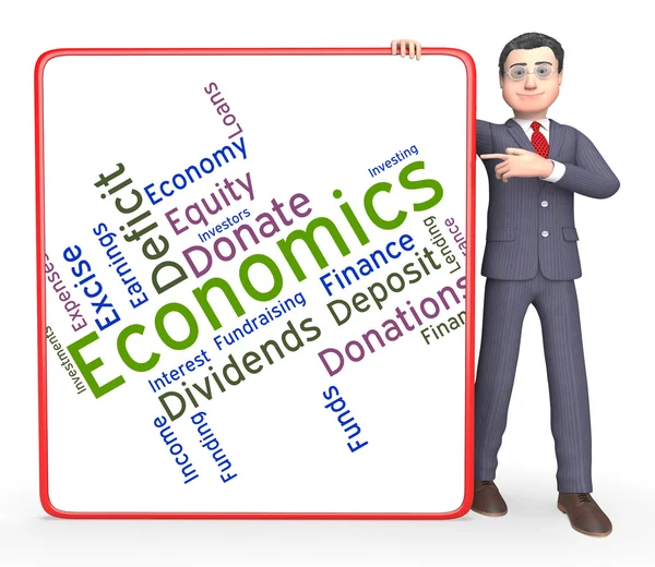 Λέξη οικονομία δείχνει οικονομία εξοικονόμηση και οικονομικού — Φωτογραφία Αρχείου