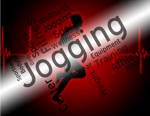 Jogging-Word zeigt Übung Training und Gesundheit — Stockfoto
