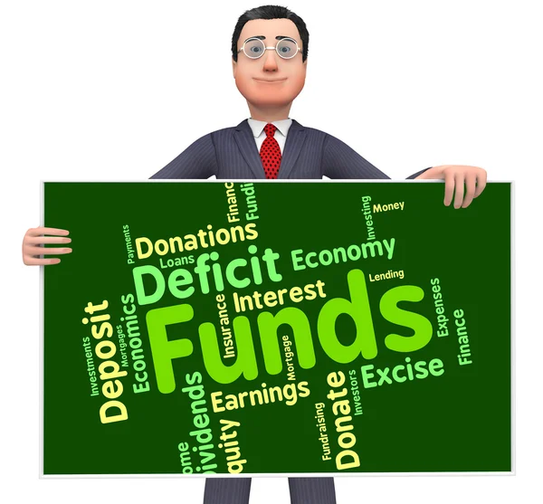 Funds Word Means Shares Words And Finance — Stock Photo, Image