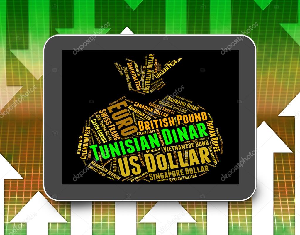 Tunisian Dinar Means Worldwide Trading And Coinage Stock Photo - 