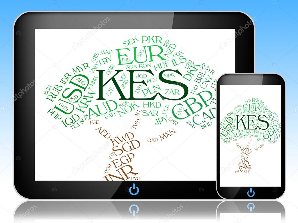 Kes Currency Shows Kenya Shillings And Forex Stock Photo - 