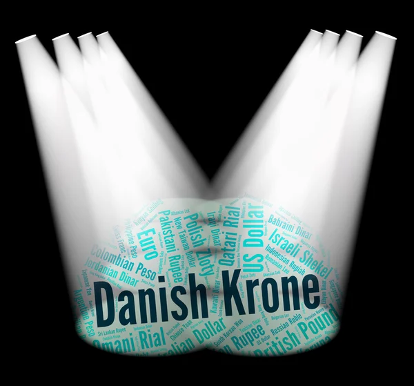 Danish Krone Represents Foreign Currency And Banknote — Stock Photo, Image