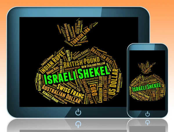 Shekel israelí significa moneda extranjera y moneda — Foto de Stock
