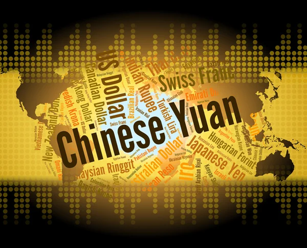 Yuan chinois indique les devises étrangères et courtier — Photo