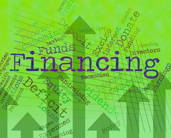 Finansowanie programu Word wskazuje biznesu, finansów i handlu — Zdjęcie stockowe