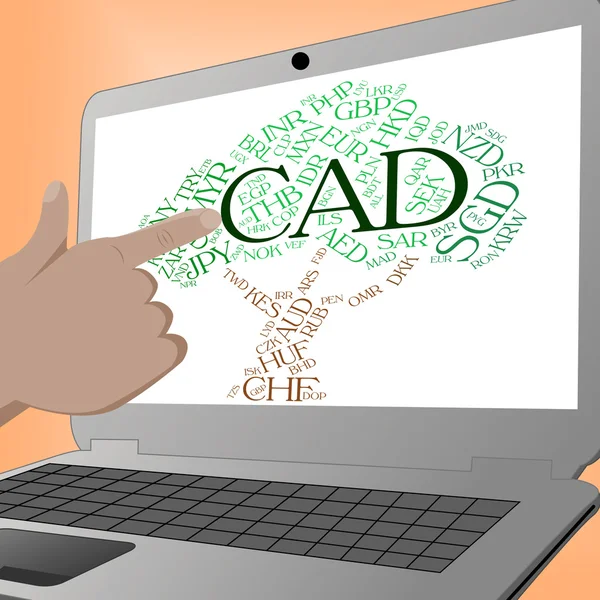 Cad Currency Indicates Forex Trading and Currencies — стоковое фото