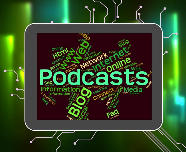 Podcast Palavra Representa Texto Webcast e Radiodifusão — Fotografia de Stock