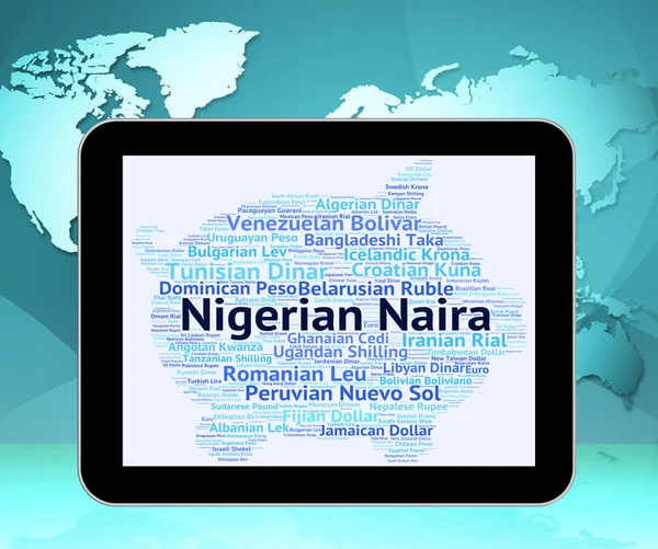 Nigerian Naira Represents Foreign Exchange And Banknote — Stock Photo, Image