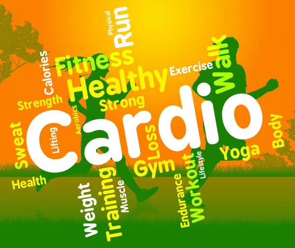 Cardio Word indica Get Fit e aeróbica — Fotografia de Stock