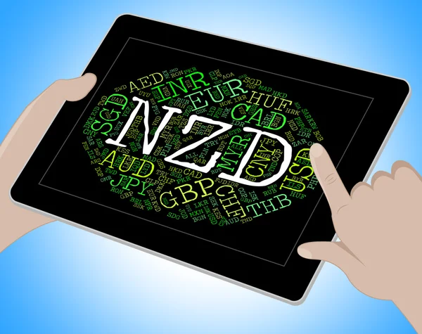 Nzd 通貨ニュージーランド ・ ドルとコインを示しています — ストック写真