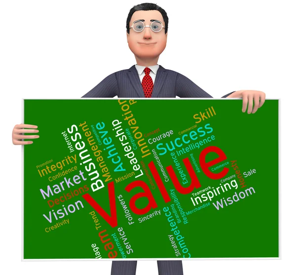 Value Words Indicates Quality Assurance And Certified — Stock Photo, Image