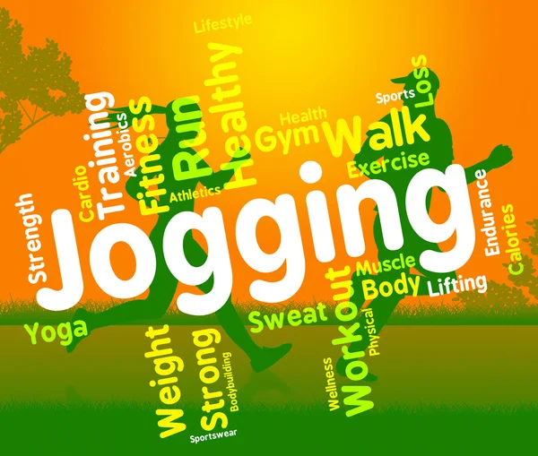 Jogging Word Representa Get Fit e exercício — Fotografia de Stock