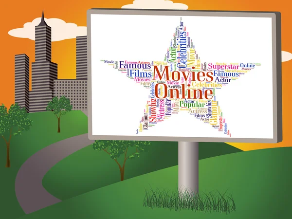 Filmy Online oznacza sieci World Wide Web i kino — Zdjęcie stockowe