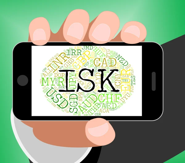 Isk 通貨為替と通貨を示します — ストック写真