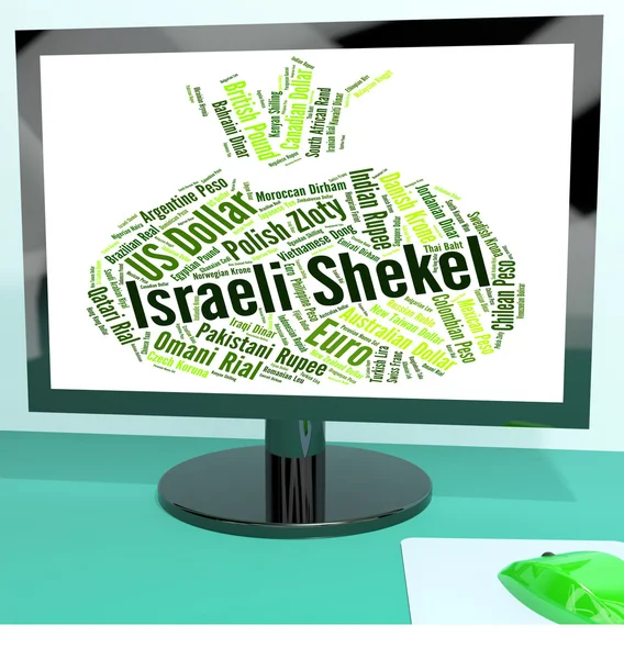 Israeli Shekel Represents Foreign Exchange And Currencies — Stock Photo, Image