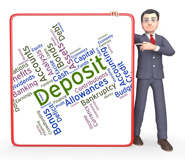 Deposit Word Shows Part Payment And Advance — Stock Photo, Image