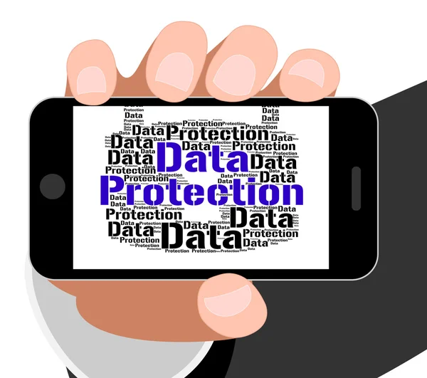 Data Protection Shows Words Secured And Facts — Stock Photo, Image